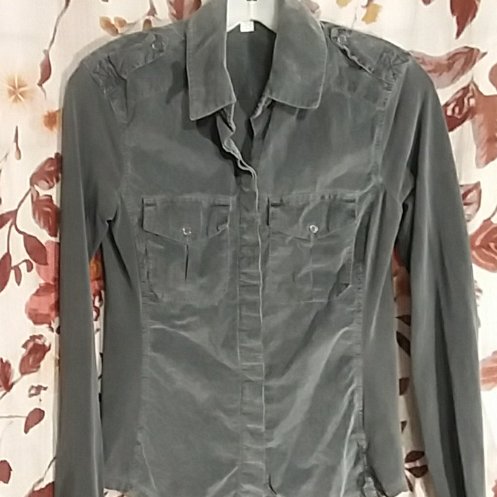 James Perse gray corduroy shirt